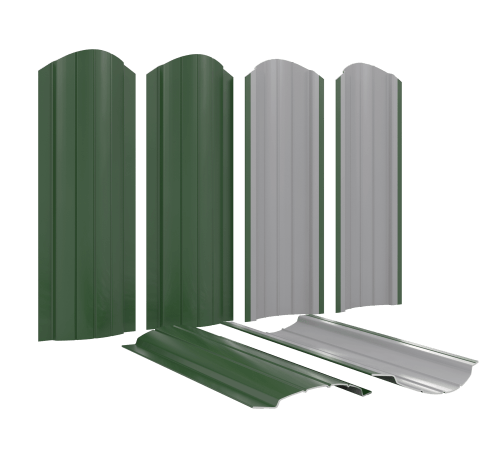 Металлоштакетник для забора Полукруглый Стандарт в Алматы